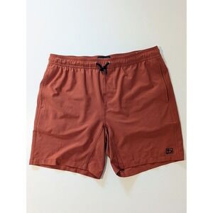 Honolua Surf Co Mens Hybrid Shorts Rust Red Mesh Inset Board Shorts Size M